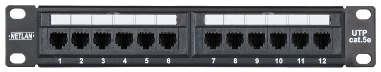 

Патч-панель Netlan EC-URP-12-UD2 10", 1U, 12 портов, Кат.5e (Класс D), 100МГц, RJ45/8P8C, 110/KRONE, T568A/B, неэкранированная, черная, EC-URP-12-UD2