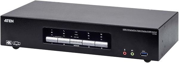 

Переключатель KVM Aten CS1964-AT-G 4-портовый 4K CS1964 с поддержкой трех дисплеев и интерфейсом USB3.0, DisplayPort, CS1964-AT-G