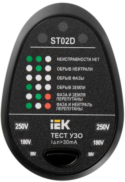 Изображение товара Тестер IEK ARMA2L 5 для розеток и защиты с LED индикацией