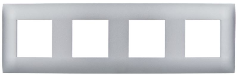 

Рамка четверная IEK SK-M42-K23 SKANDY SK-F04S Серебряный, SK-M42-K23