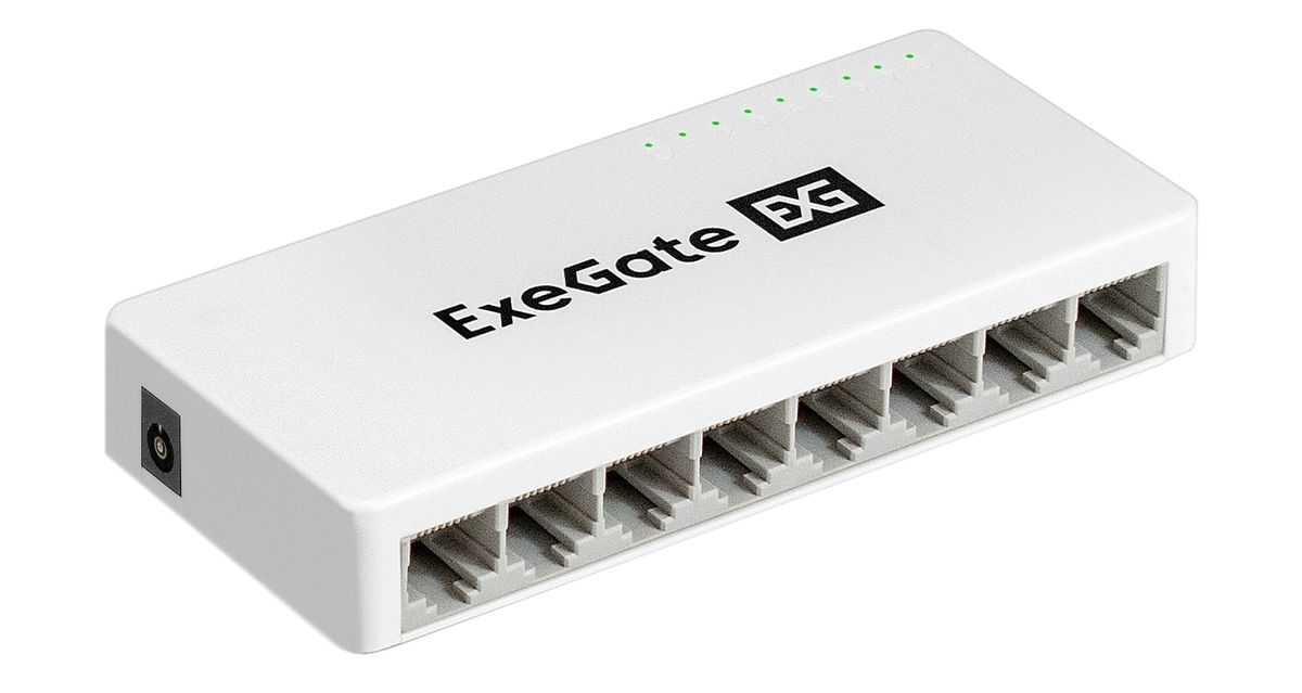 

Коммутатор неуправляемый Exegate EDGS-1008C EX298688RUS 8-портовый гигабитный UTP 10/100/1000 Base-T, EDGS-1008C