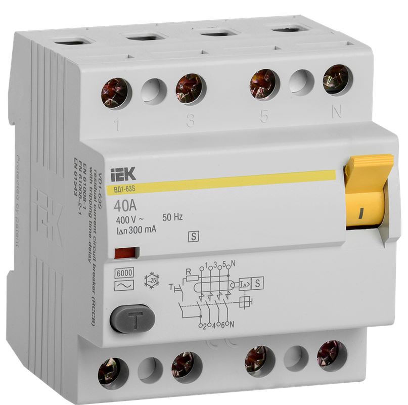 

УЗО IEK MDV12-4-040-300 ВД1-63S 4Р 40А 300мА, MDV12-4-040-300