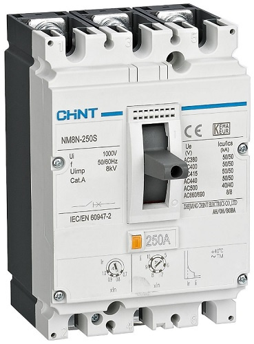 Изображение товара Автоматический выключатель CHINT серия NM8N 3-полюсный литой корпус