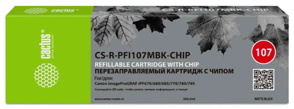 фото Картридж струйный Cactus CS-R-PFI107MBK-CHIP в Нижнем Новгороде