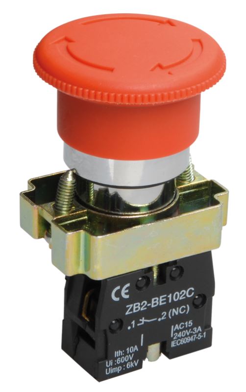 

Кнопка Грибок IEK BBG90-BS-K04 LAY5-BS542 аварийная с фиксацией поворотная 1NC, BBG90-BS-K04