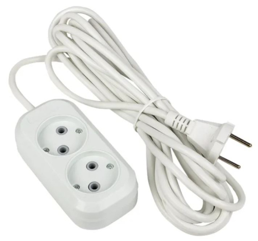 Изображение товара Удлинитель EKF UBA10-275-3-05 с 2 розетками, кабель 5 м и защитой IP20