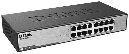 

Коммутатор неуправляемый D-link DES-1016D/I1A 16x100Base-TX, корпус металл, DES-1016D/I1A