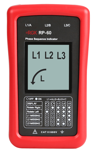 Изображение товара Индикатор чередования фаз RGK RP-60 для электромонтажа и диагностики