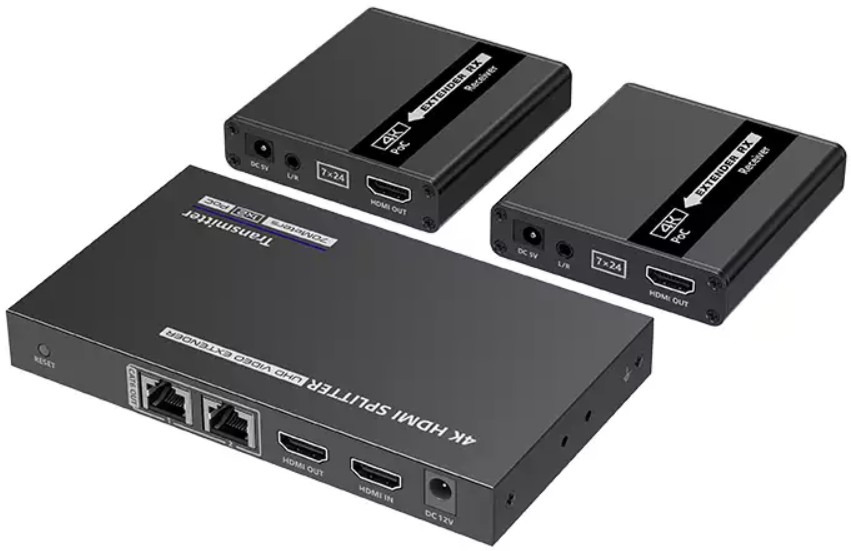 

Разветвитель LENKENG LKV722P 1*2 HDMI по витой паре CAT6/7 до 40/70 м, 4K, RS232, ИК, LKV722P