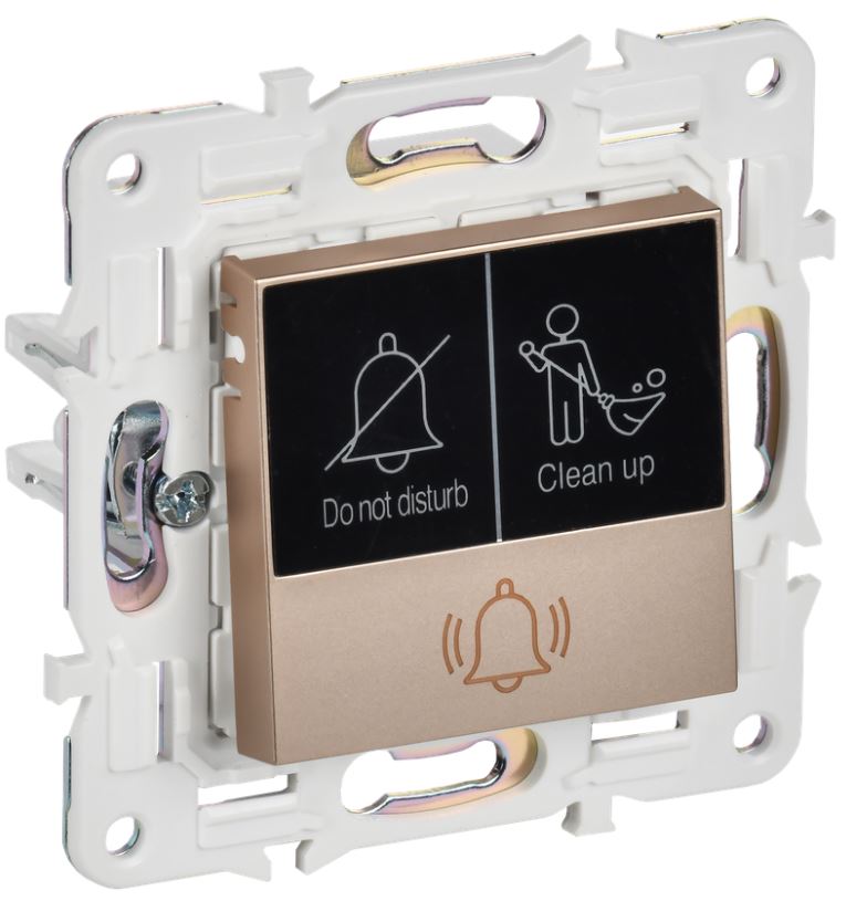 

Кнопка звонка IEK SK-V14-2-10-K98 SKANDY с индикацией для отелей 10А SK-V17Sa песочный, SK-V14-2-10-K98