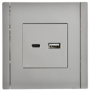 фото Розетка USB IEK FP-U22-018-K46
