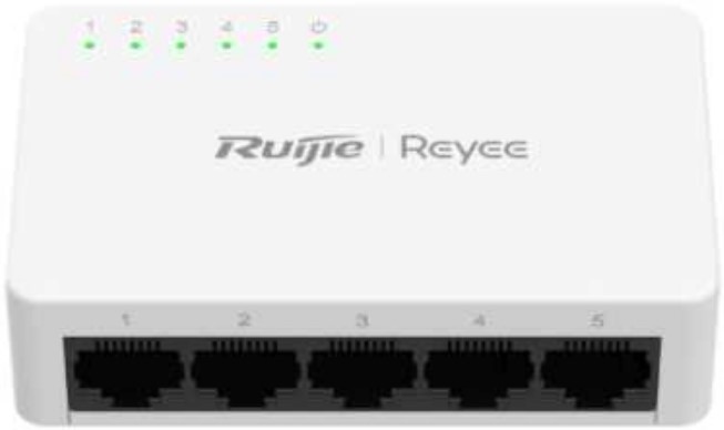 

Коммутатор неуправляемый RUIJIE NETWORKS RG-ES05F 5-портовый 10/100 Мбит/с, без PoE, питание 5В DC (1.4 Вт), RG-ES05F