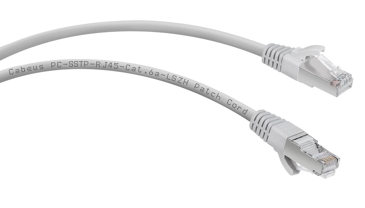 фото Кабель патч-корд S/FTP 6А кат. 0.3м  Cabeus PC-SSTP-RJ45-Cat.6a-0.3m-LSZH