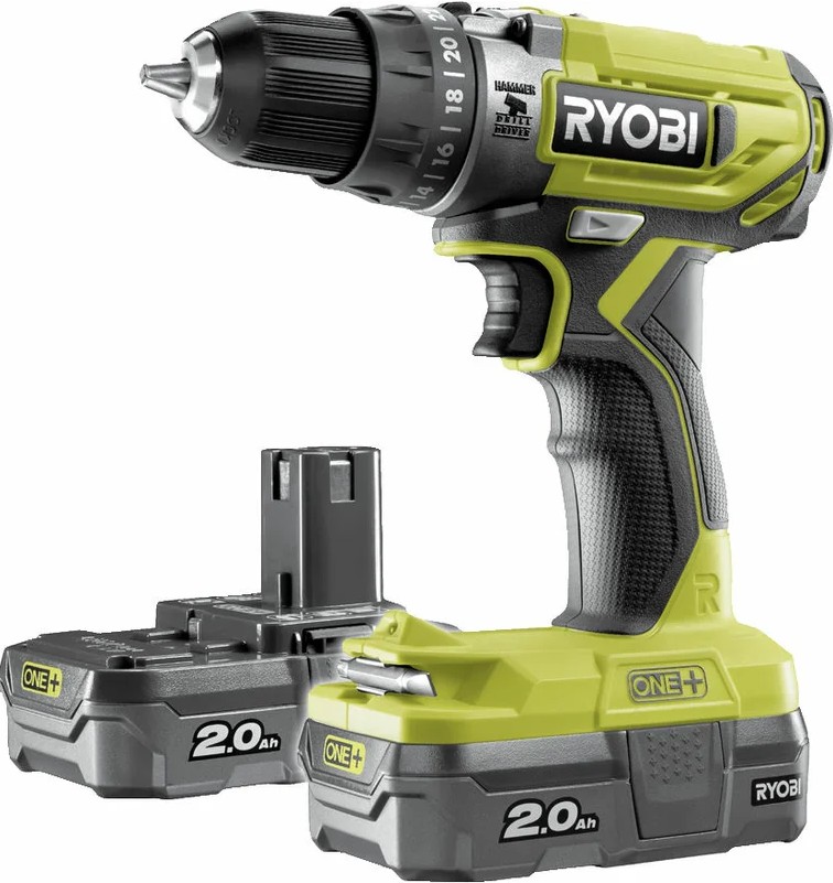 

Дрель - шуруповерт Ryobi R18PD2-220S 5133004459 ONE+ ударная, R18PD2-220S