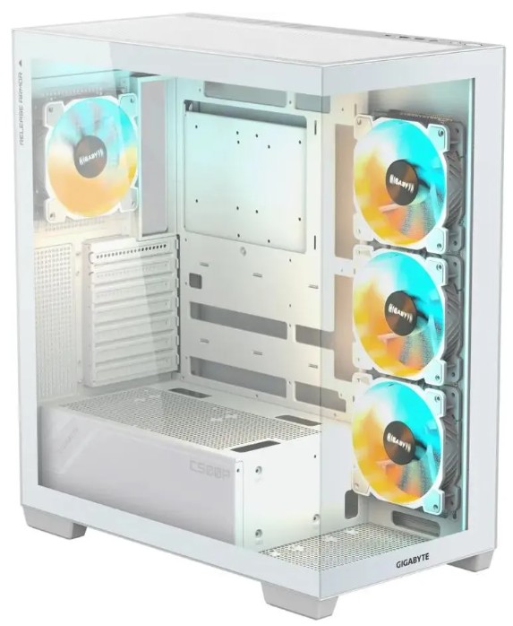 

Корпус ATX GIGABYTE GB-C500PI ST белый, без БП, боковая панель из закалённого стекла, 2*USB 3.0, USB Type-C, GB-C500PI ST