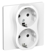 фото Розетка двухместная с заземлением  IEK FI-R24C-16-1-K01