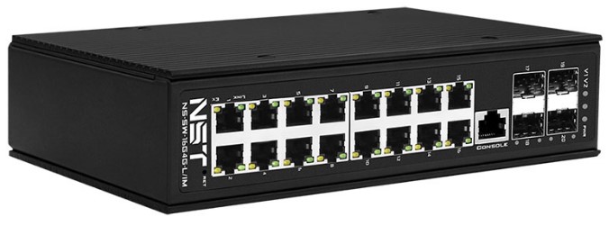 

Коммутатор управляемый NST NS-SW-16G4G-L/IM промышленный L2+ Gigabit Ethernet на 16GE RJ45 + 4 GE SFP порта с функцией мониторинга температуры/ влажно, NS-SW-16G4G-L/IM