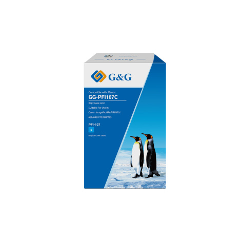 Изображение товара Голубой струйный картридж G&G GG-PFI107C 130 мл для Canon imagePROGRAF