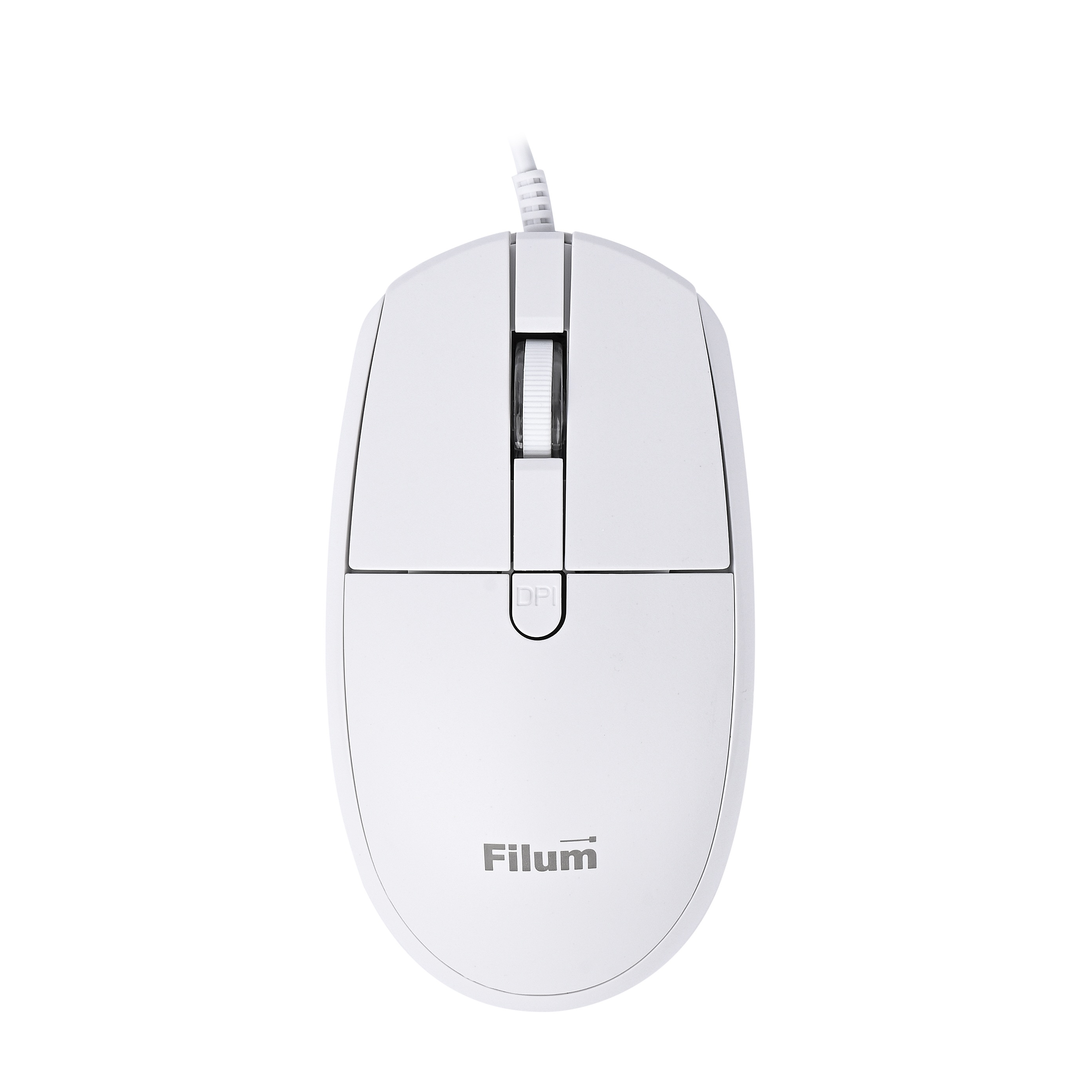 Мышь Filum AJ-M10 FL-M15-WH белая, 4D, 800/1200/1600/2400dpi, кабель 1.8М, BOX