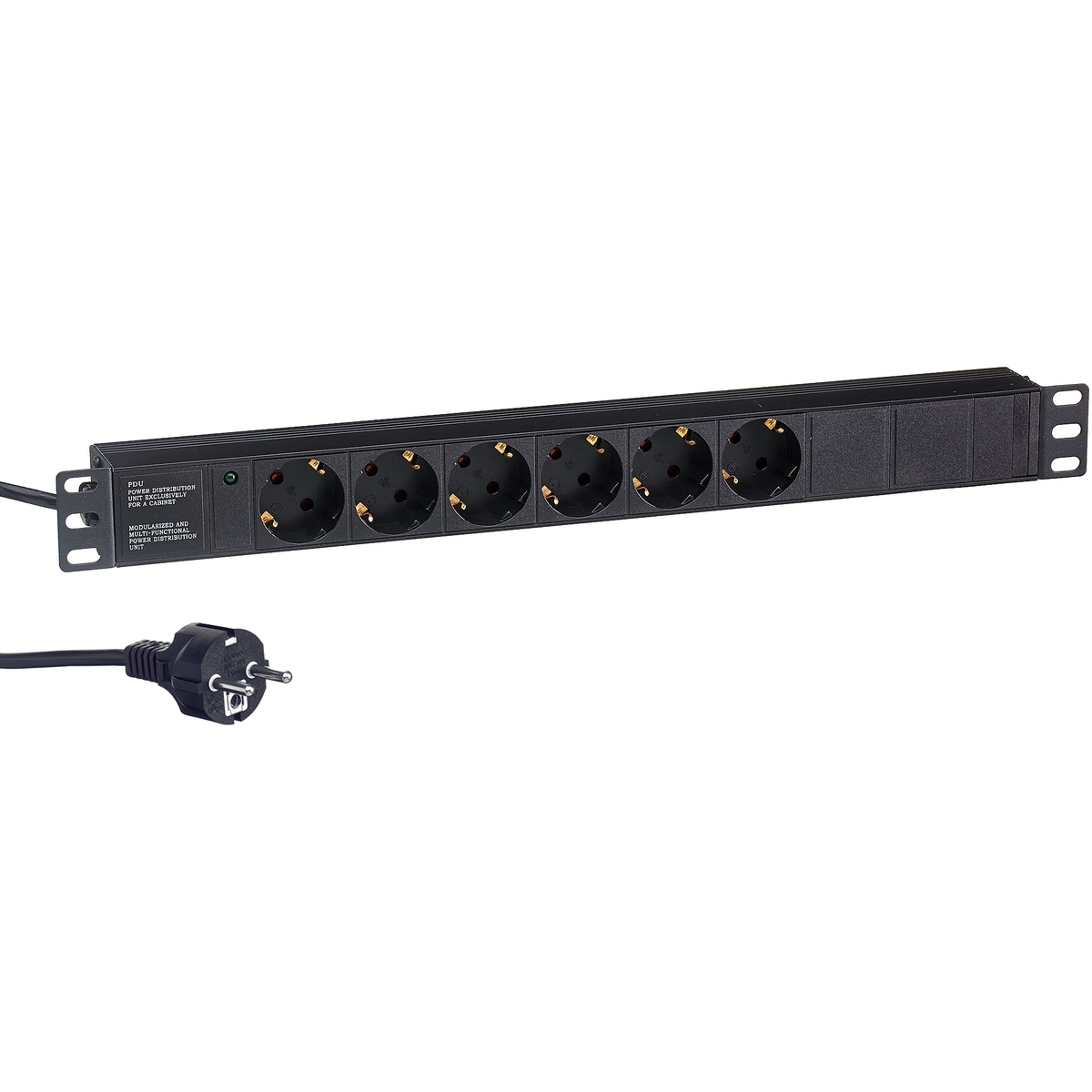 

Блок розеток Exegate ServerPro PDU-19H602 Al-6S-EU2CU EX280827RUS (19", 1U, Алюминий, 6 Schuko, кабель с евровилкой VDE-250V-16A-3*1.5mm2, медь, 2метр, ServerPro PDU-19H602 Al-6S-EU2CU
