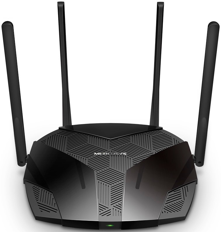 

Роутер Mercusys MR70X AX1800, 1201 Мбит/с на 5 ГГц и 574 Мбит/с на 2,4 ГГц, WAN 10/100/1000 Мбит/с и 3 порта LAN 10/100/1000 Мбит/с, 4 внешние антенны, MR70X