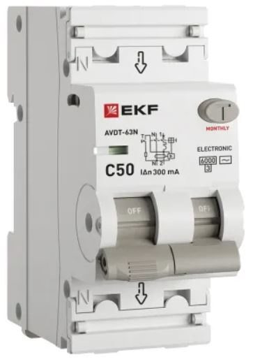 Изображение товара Автоматический выключатель EKF D63N26E50C300 2 полюса 50А