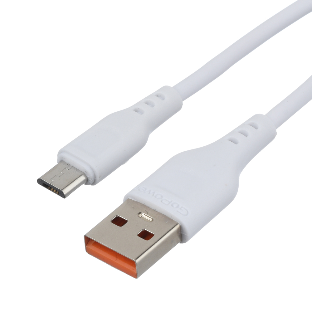 Кабель интерфейсный GoPower GP01M-2M 00-00022772 USB (m)-microUSB (m) 2.0м 2.4A белый (1/200/800)