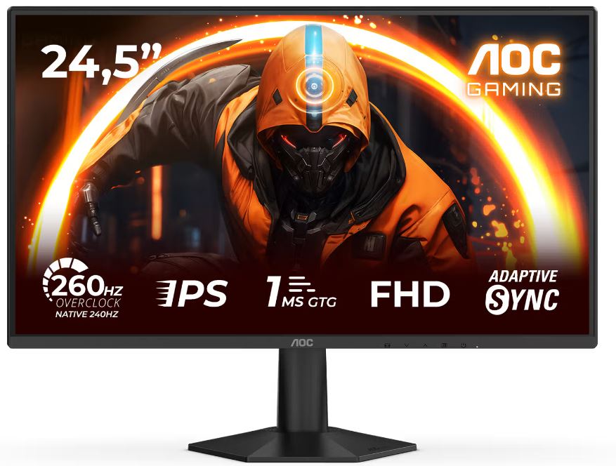 

Монитор 24,5" AOC 25G50Z 1920X1080, WLED, 16:9, 300cd/m, 1000:1, 80M:1, 1ms, 178/178, 2*HDMI, DP, 260HZ, black, 25G50Z