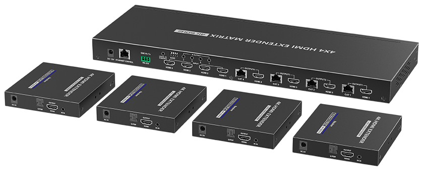 

Удлинитель KVM LENKENG LKV844 матричный коммутатор 4x4 HDMI, 4K HDR, CAT6, до 70 метров, EDID, RS232, ИК, LKV844