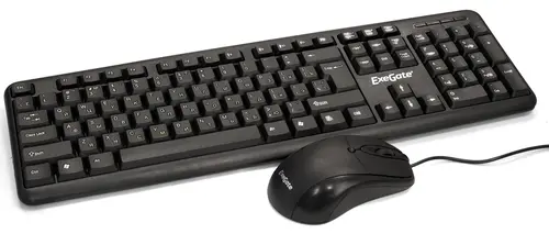 

Комплект Exegate Professional Standard Combo MK120 EX286204RUS (клавиатура влагозащищенная 104кл. + мышь оптическая 1000dpi, 3 кнопки и колесо прокрут, Professional Standard Combo MK120