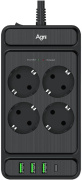 фото Сетевой фильтр  AGNI TP-FS4U4E-PD-5m-black