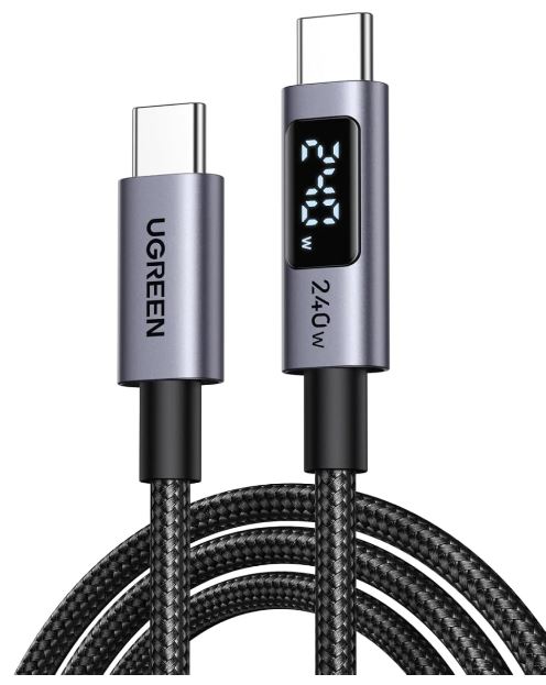 

Кабель UGREEN L530 65868_ USB-C to USB-C PD 240W Max Fast Charging Cable. Длина: 3м. Цвет: серый космос, L530