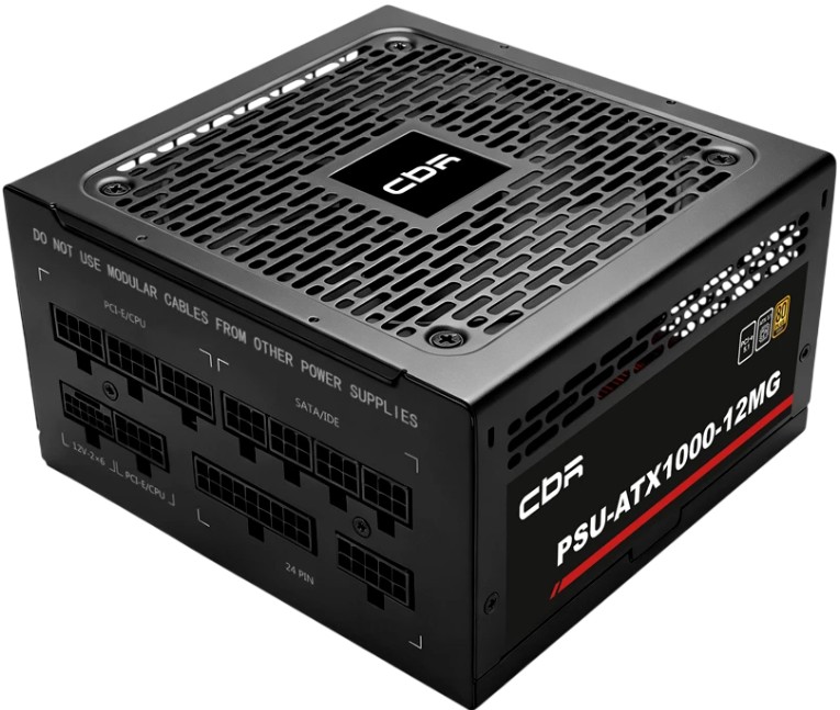 Блок питания ATX CBR PSU-ATX1000-12MG 1000W, 80+ Gold, Full modular