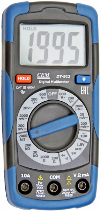 

Мультиметр цифровой CEM DT-912 CEM 480960, DT-912