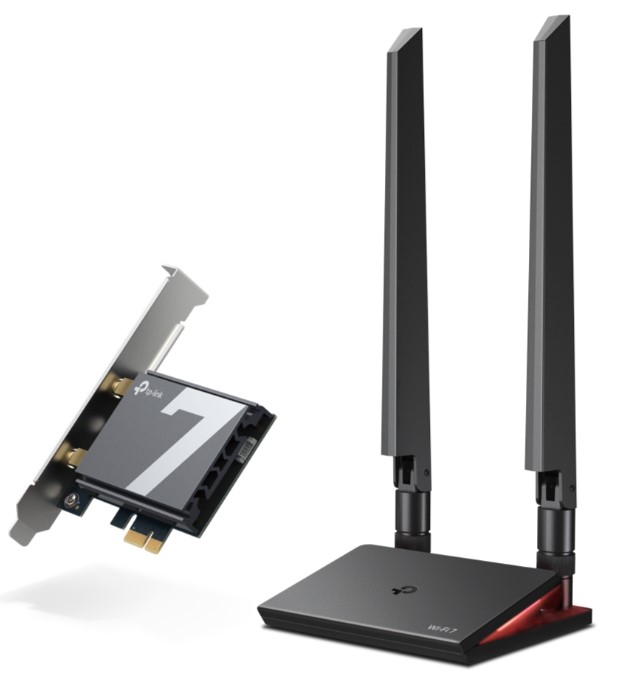 

Адаптер TP-LINK Archer TBE550E BE9300 трехдиапазонный беспроводной PCI Express Wi-Fi 7 с поддержкой Bluetooth 5.4, Archer TBE550E
