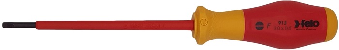 

Отвертка диэлектрическая Felo 91303090 шлицевая SL3,0x0,5x100, 91303090