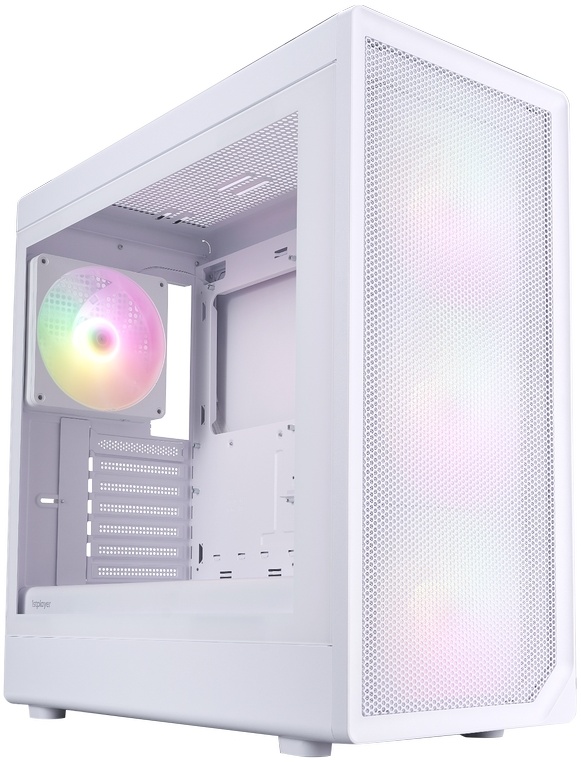

Корпус eATX 1STPLAYER AU8 ARGB White AU8-WH-4FE7-14-W без БП, боковая панель из закалённого стекла, USB 3.0, USB 2.0, USB Type-C, AU8 ARGB White