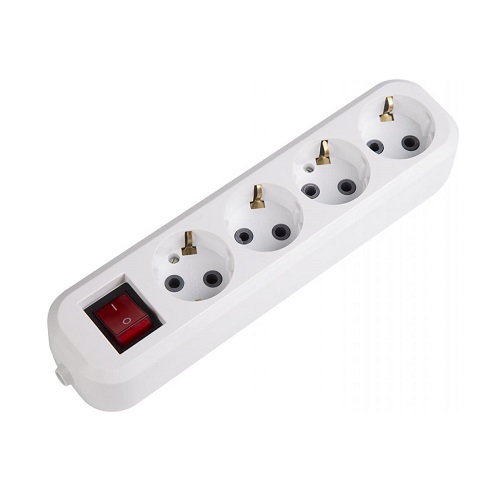 

Колодка Rexant 11-8716 4 гнезда с кнопкой c заземлением, 11-8716