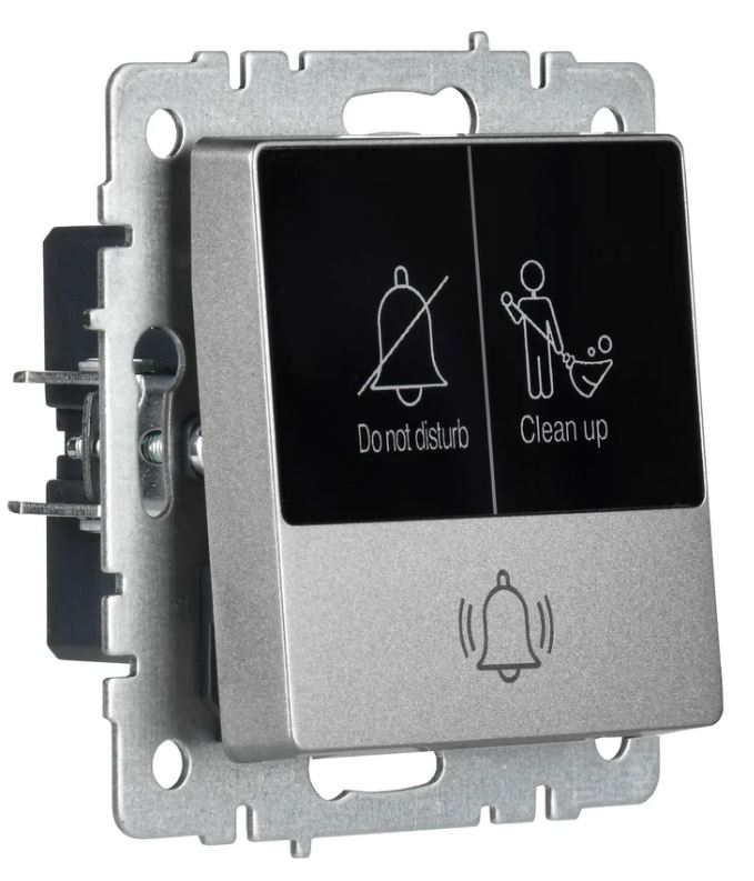 

Кнопка звонка IEK BR-V14-2-10-K46 BRITE с индикацией для отелей 10А ВС10-1-9-БрС Сталь, BR-V14-2-10-K46