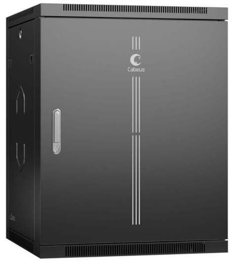 Шкаф настенный 19", 15U Cabeus SH-05F-15U60/60m-R-BK
