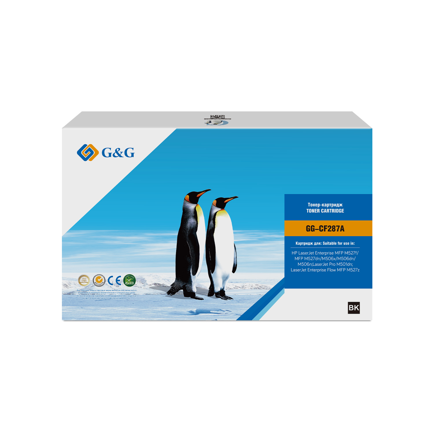 

Картридж GG-CF287A Cartridge G&G for HP LJ M527f/M527dn/M506x/M506dn/M506n;LJ M501dn;LJ Flow M527z, with chip (9 000), GG-CF287A