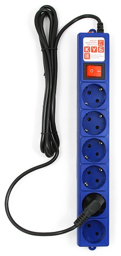 

Сетевой фильтр Power Cube B 3 м, 5+1 розеток, синий SPG(5+1)-B-со10, B