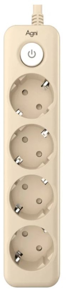 Изображение товара Сетевой фильтр AGNI TP-FD4E-5m-ivory 4 розетки защита от перенапряжения