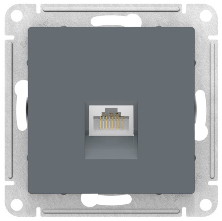 

Розетка компьютерная Systeme Electric ATN000786 AtlasDesign RJ45, кат. 6A, механизм, Грифель, ATN000786