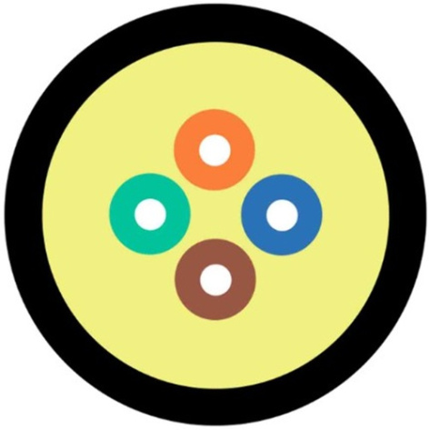 Изображение товара Кабель волоконно-оптический TELCORD FK-D-IN/OUT-504-4-HFFR-BK