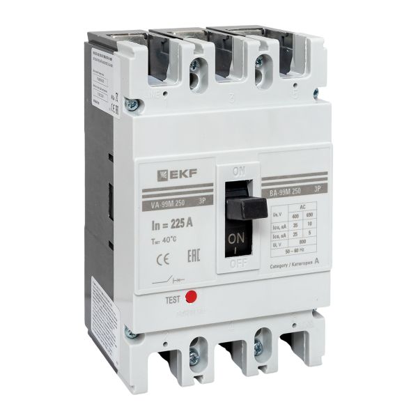

Автоматический выключатель в литом корпусе EKF mccb99-250-225m ВА-99М 250/225А 3P 35кА, mccb99-250-225m