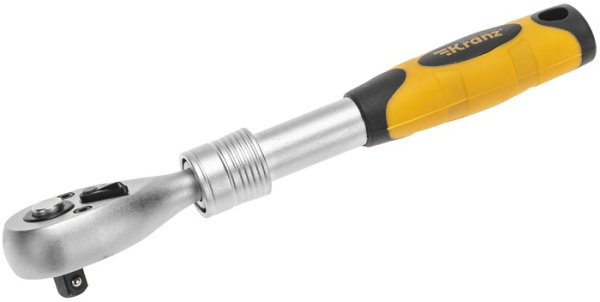 Изображение товара Телескопический трещоточный ключ KRANZ KR-12-8413 1/4 дюйма трубчатый хромированный