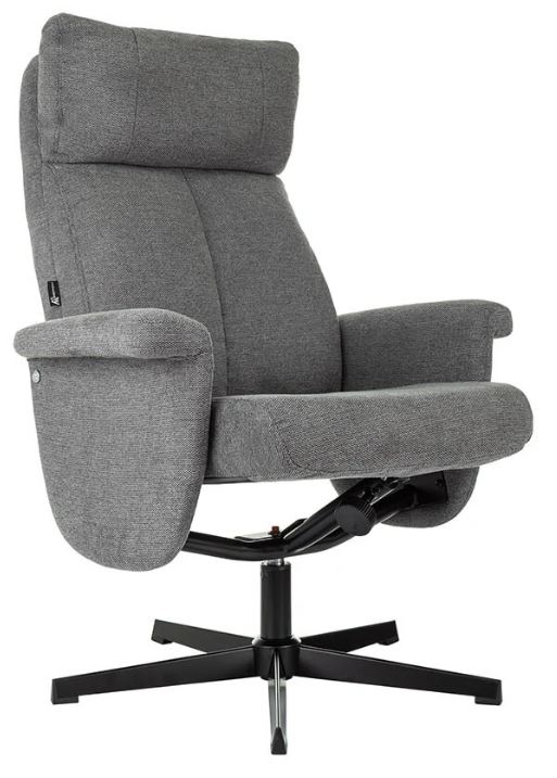 

Кресло Бюрократ _Baron с пуфом серый металл черный крестов., _Baron