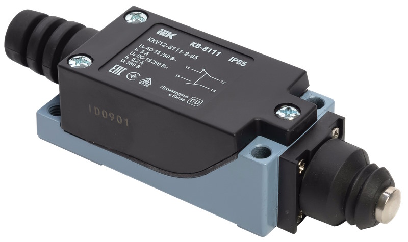 

Выключатель концевой IEK KKV12-8111-2-65 КВ-8111 толкатель купольный IP65, KKV12-8111-2-65