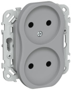 фото Розетка двухместная без заземления  IEK FI-R20-10-1-K03